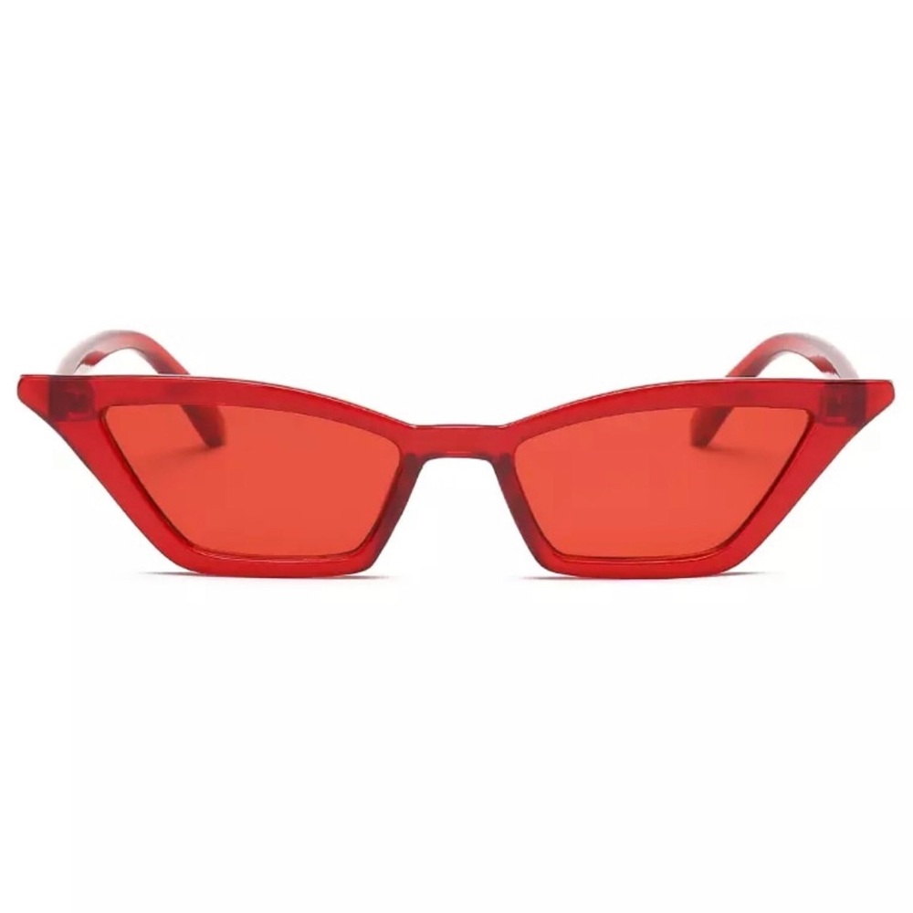 Transparent Red Retro Vintage Sunglasses